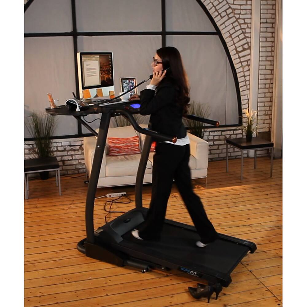Exerpeutic 990 High-Capacity Work and Fitness Desk Station Treadmill - Black