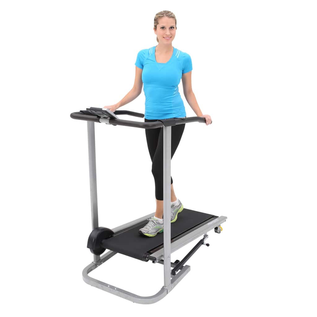Exerpeutic Folding Compact Manual Safety Handle / Pulse Treadmill - Black