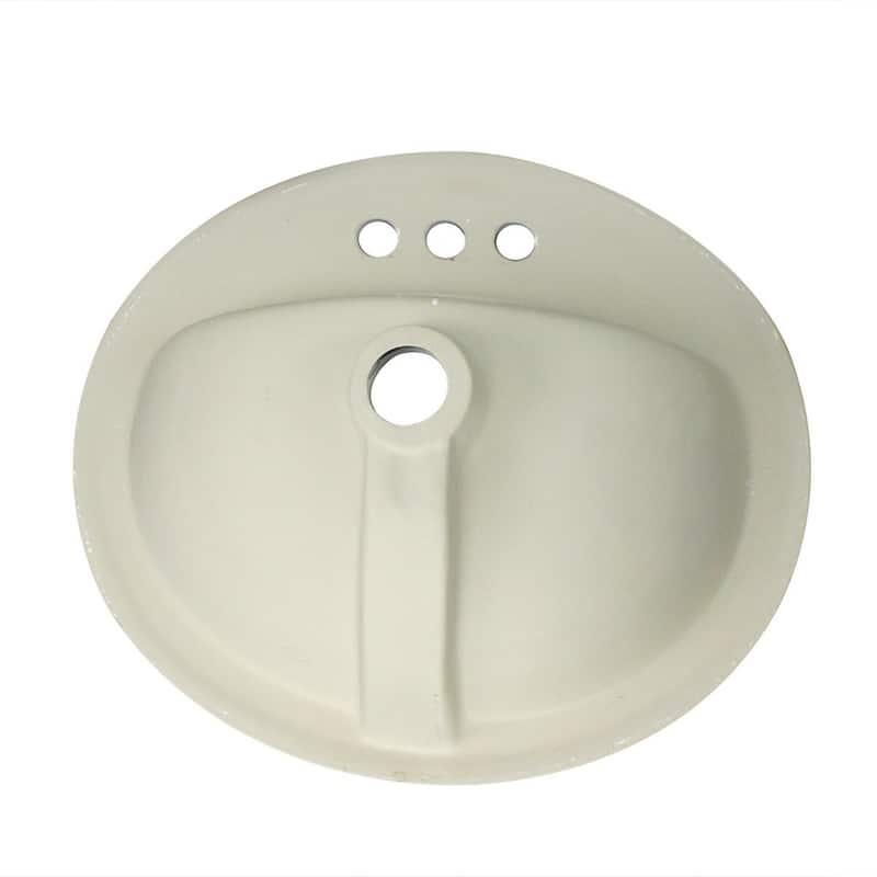 Highpoint Collection White Oval Porcelain Vitreous China Drop-in Vanity Sink