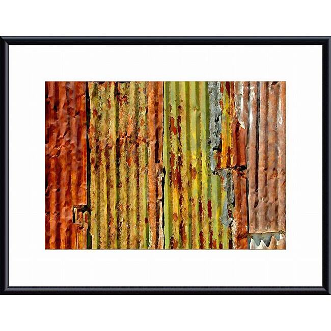 John K. Nakata 'Corrugated Metal Abstract' Metal Framed Art Print