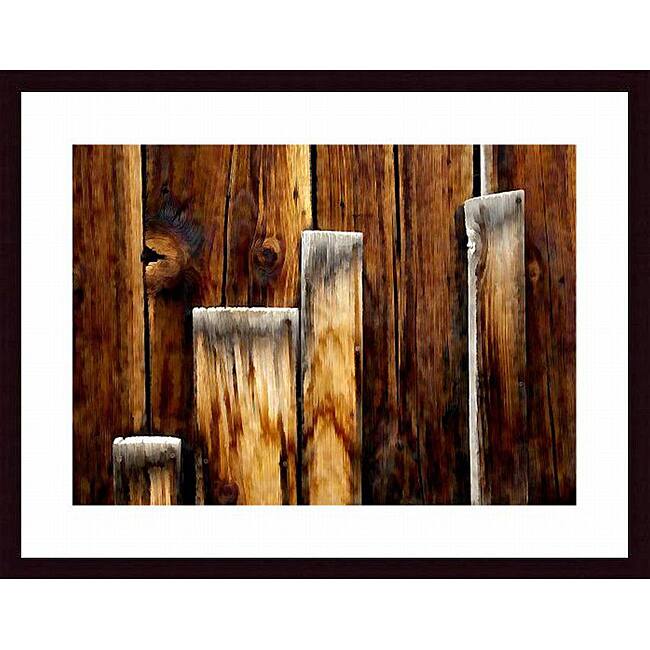 John K. Nakata 'Weathered Wood Planks' Wood Framed Art Print
