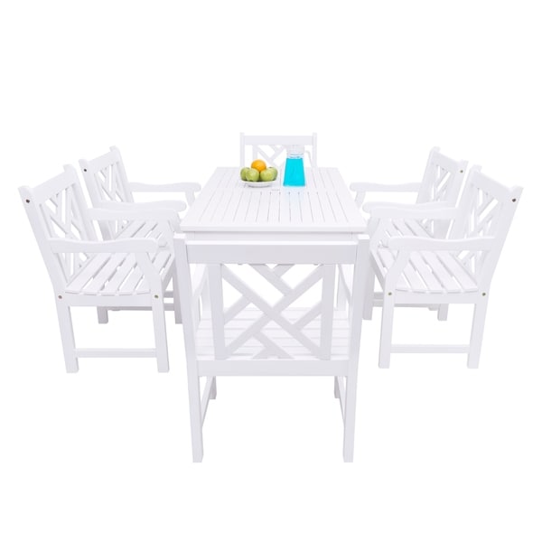 Shop Bradley 7 Piece Table Arm Chair Outdoor Dining Set Free