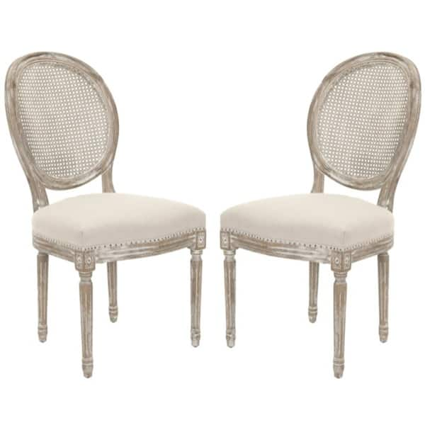 slide 2 of 6, SAFAVIEH Old World Dining Marseille Grey Carved Oak Dining Chairs (Set of 2)