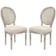 preview thumbnail 1 of 4, SAFAVIEH Old World Dining Marseille Grey Carved Oak Dining Chairs (Set of 2)