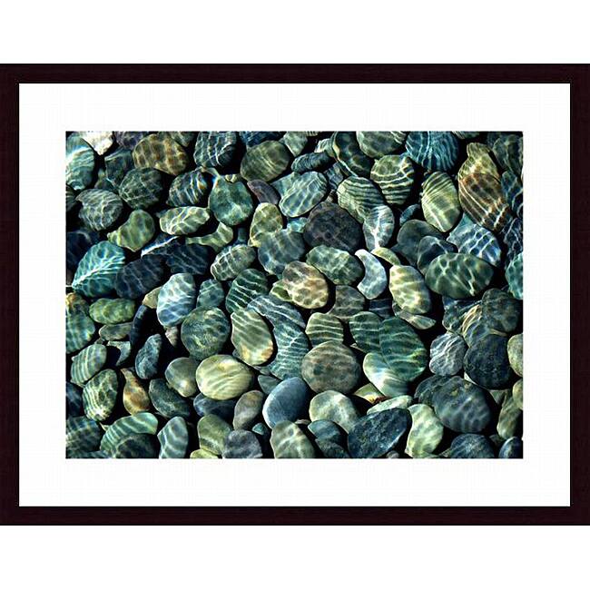 John K. Nakata 'Pebbles Abstract' Medium Framed Print