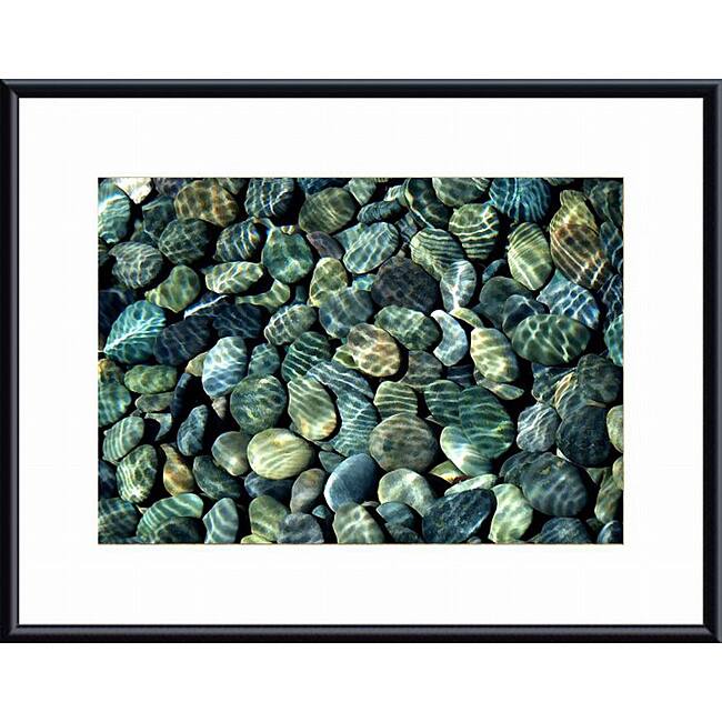 John K. Nakata 'Pebbles Abstract' Framed Print