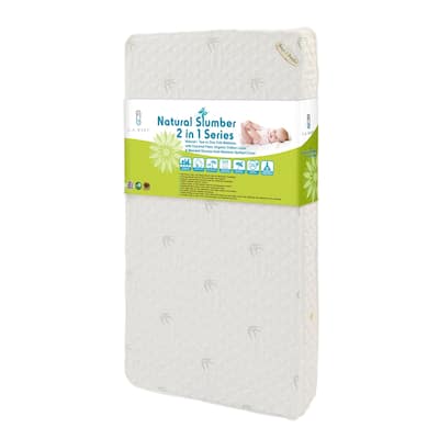 Natural I 2-in-1 Crib Mattress with Coconut Fiber, Organic Cotton Layer and Blended Viscose from Bamboo Quilted Cover