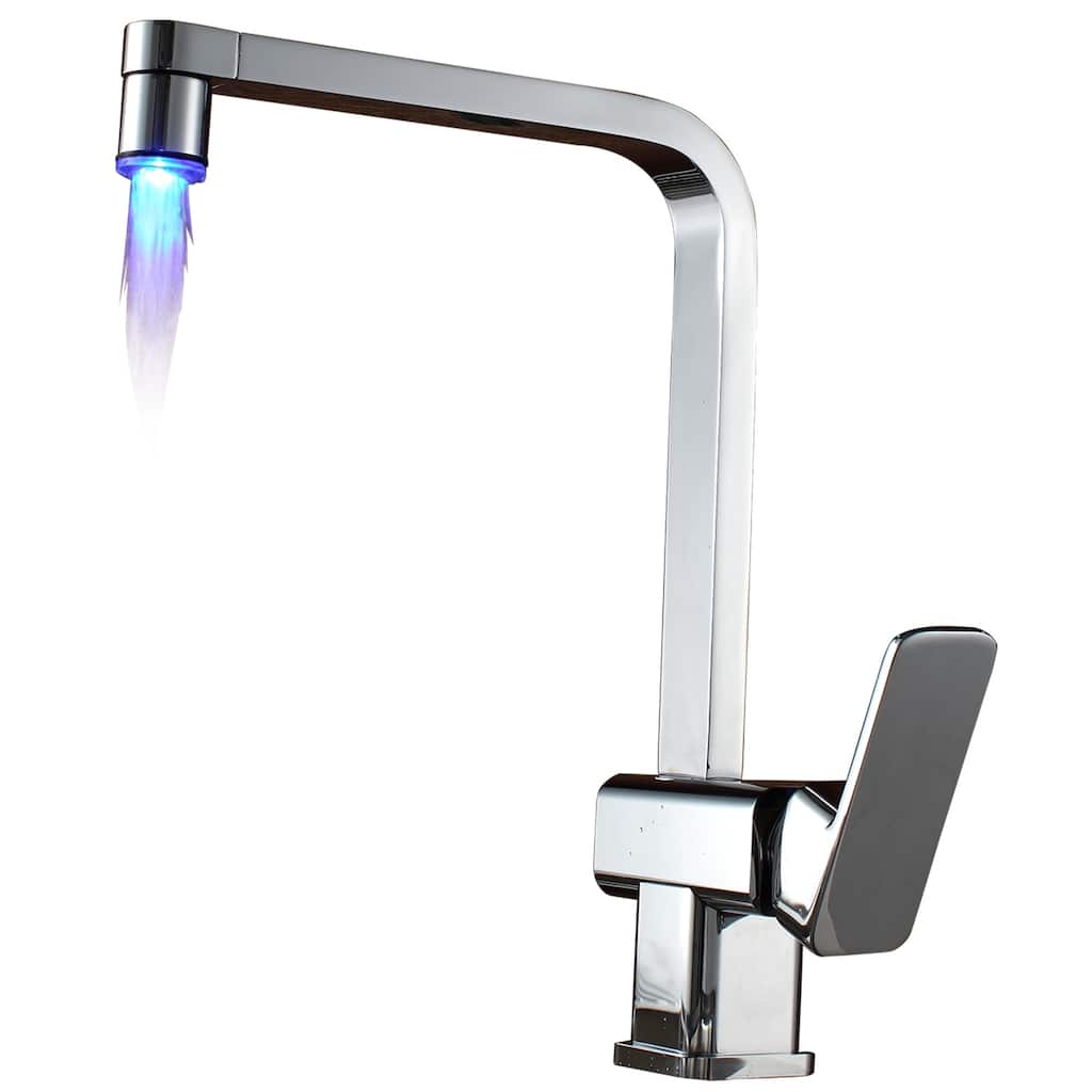 Sumerain Chrome Single Handle Kitchen Faucet with LED Light