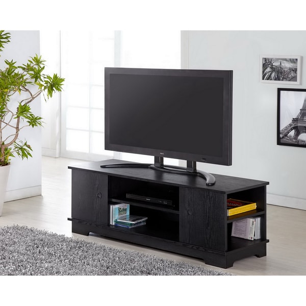 Furniture of America Colbie Modern TV Cabinet in Black Furniture of America Entertainment Centers