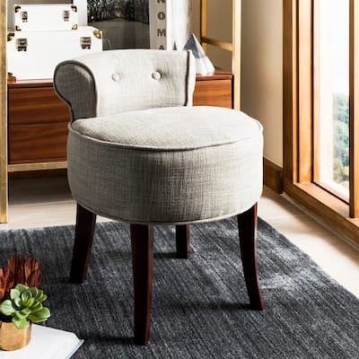 SAFAVIEH Rochelle Dark Grey Petite Vanity Chair - 17.9" x 19" x 22.8"