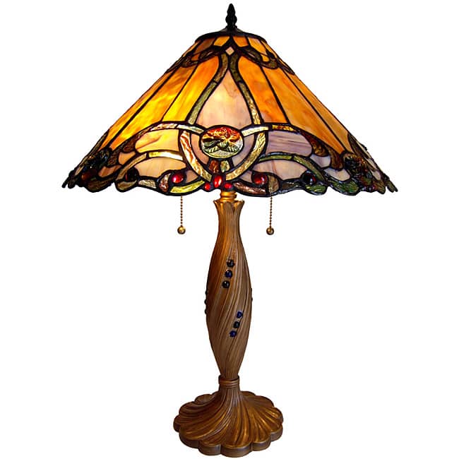 Tiffany-style Victorian Design 2-light Table Lamp