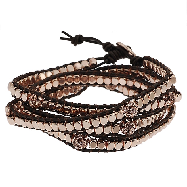 Coppertone Rhinestone Wrap around Bracelet