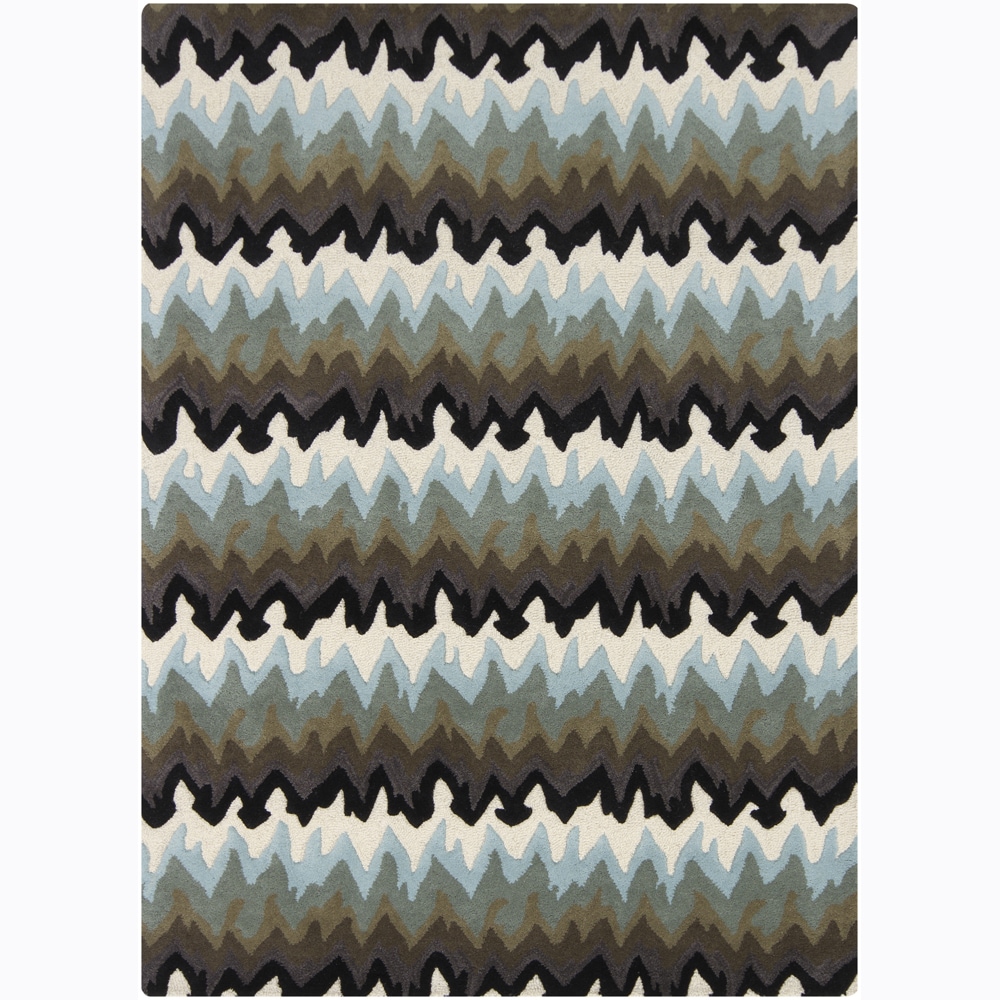 Artist's Loom Hand-tufted Contemporary Abstract Wool Rug (7'x10') - 7' x 10'