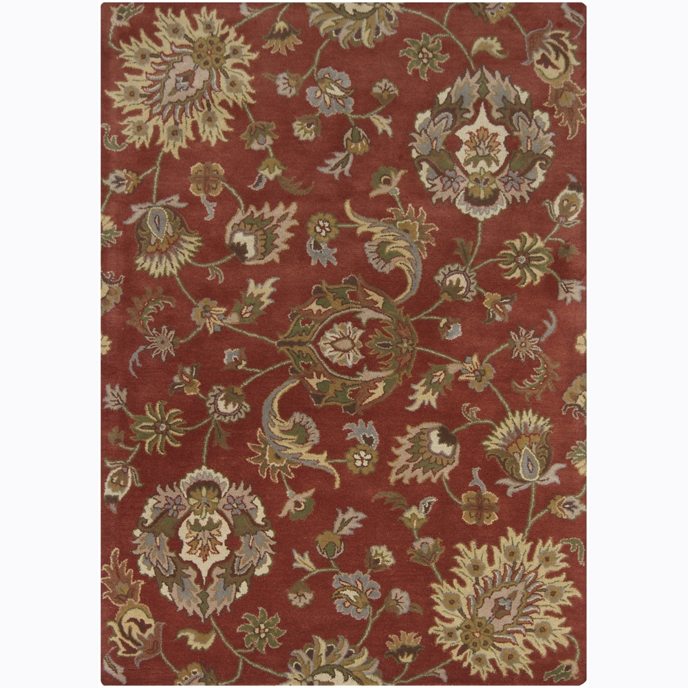 Mandara Hand tufted Orange Wool Rug (7 X 10)