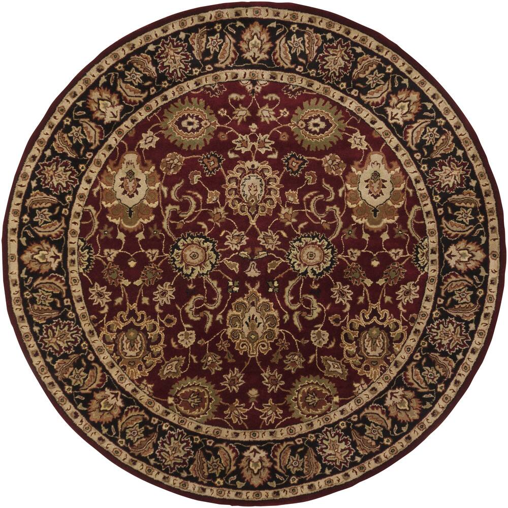 Hand-tufted Mandara Red New Zealand Wool Rug (9' Round)