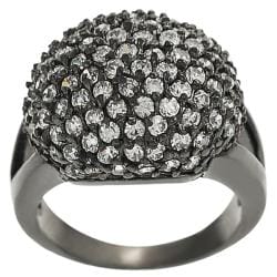 Tressa Black Rhodium Pave set Cubic Zirconia Dome Ring Tressa Cubic Zirconia Rings