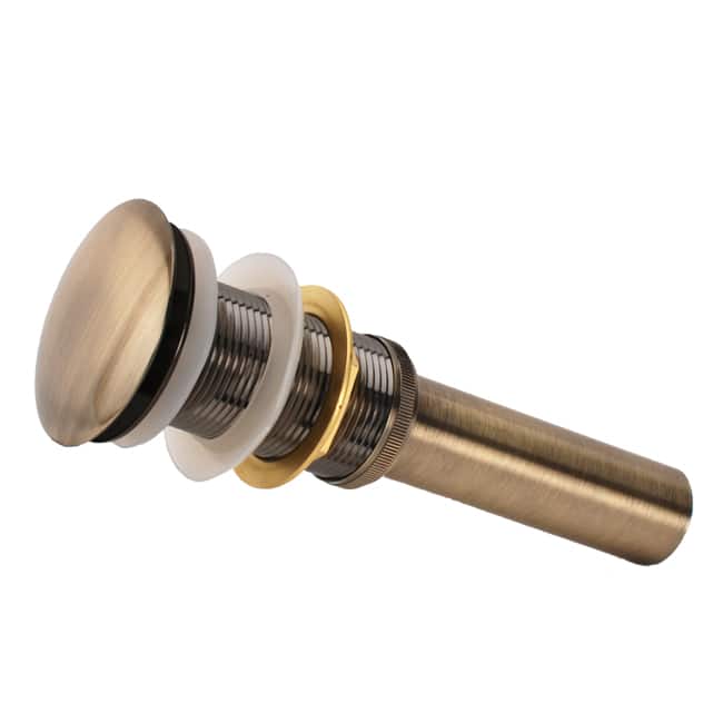 Fontaine Antique Brass Bathroom Vessel Sink Umbrella Drain without Overflow