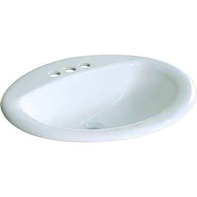 Fine Fixtures Ceramic 20.5-inch Drop-in Self Rimming Bathroom Sink