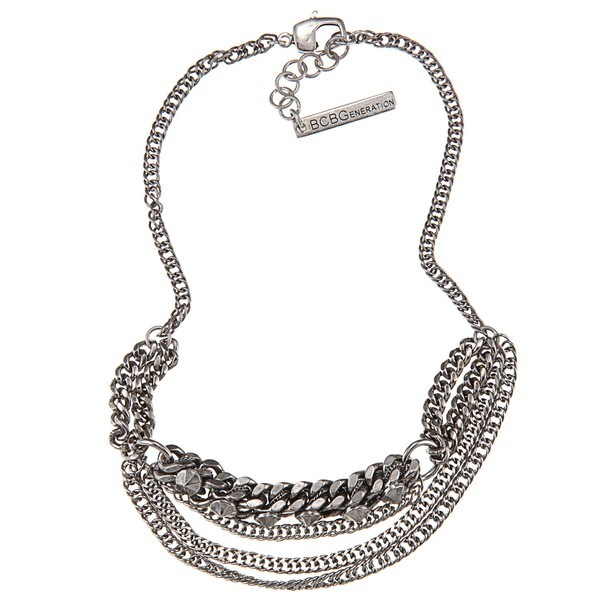 Shop BCBG Silvertone Multi-chain Fashion Necklace - Free Shipping On ...
