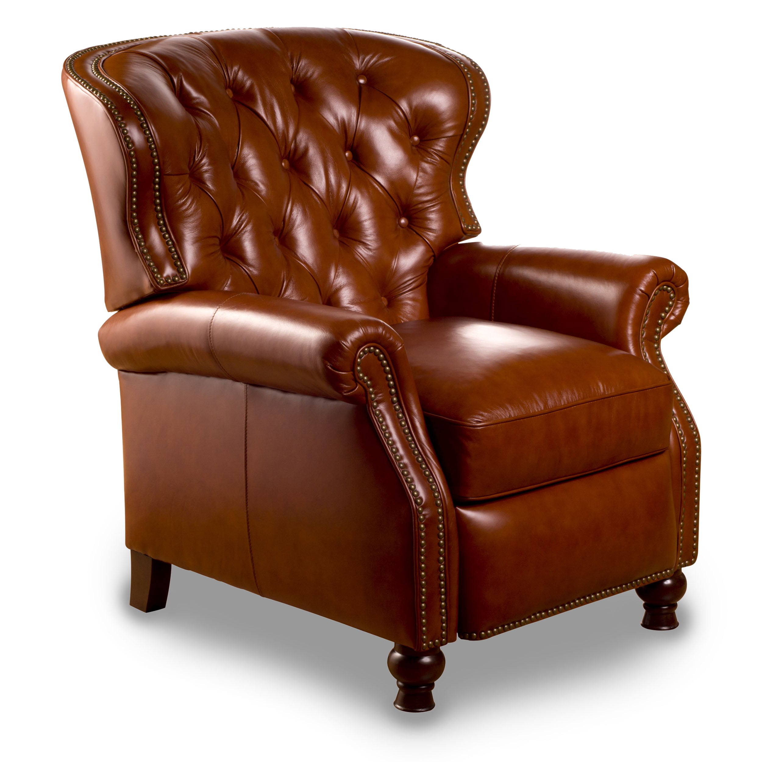 Cambridge Leather Recliner In Mayfield Cognac