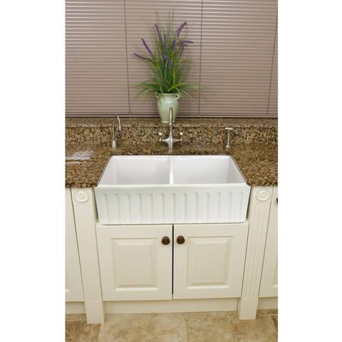 Fine Fixtures Fireclay 32.5-inch Farmhouse Double Kitchen Sink