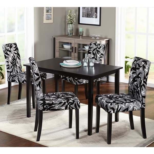 Simple Living Parson Black And Silver Rubber Wood Dining Chairs Set Of 2 On Sale Overstock 6467778