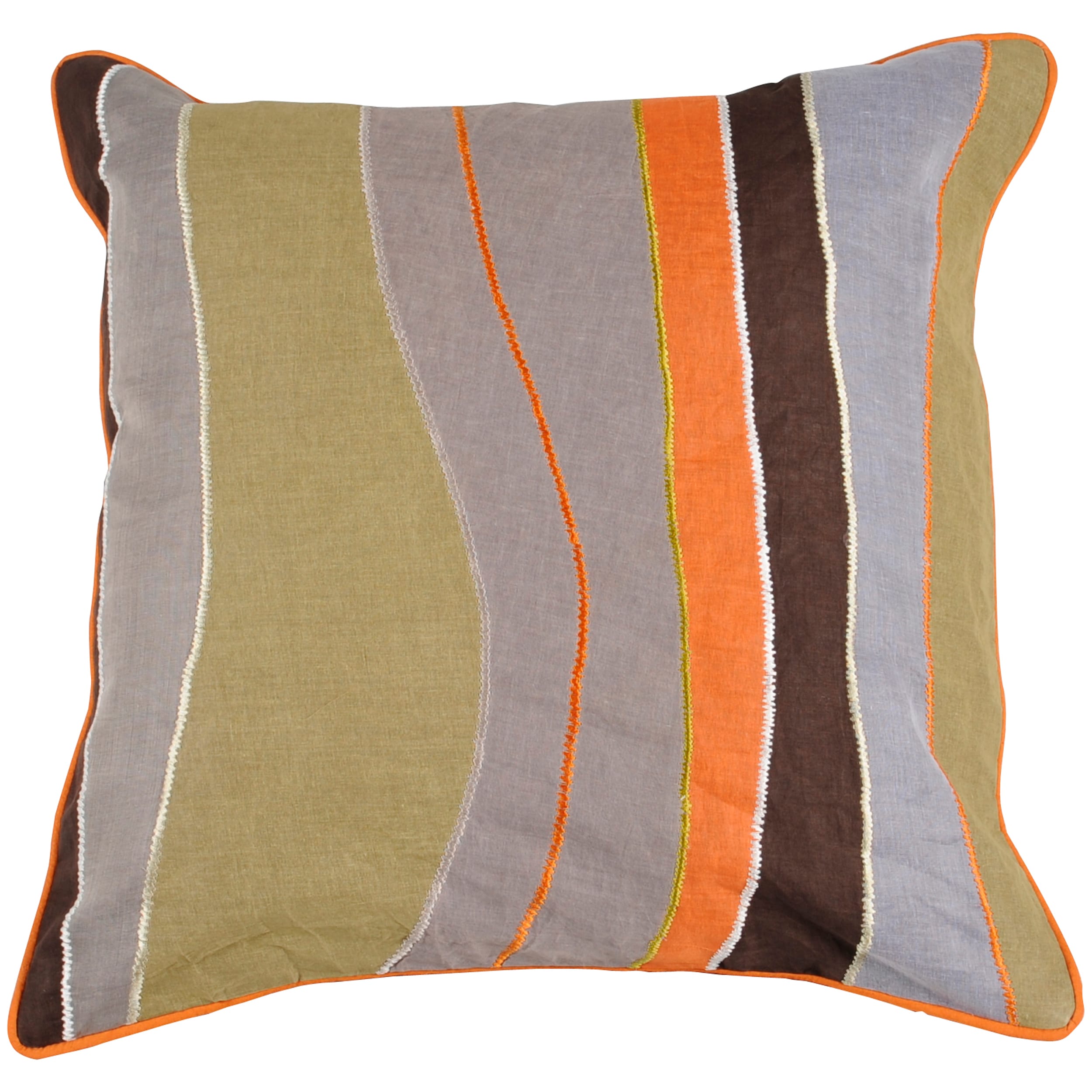 Pate Brown/ Sage/ Grey 22-inch Square Down Decorative Pillow