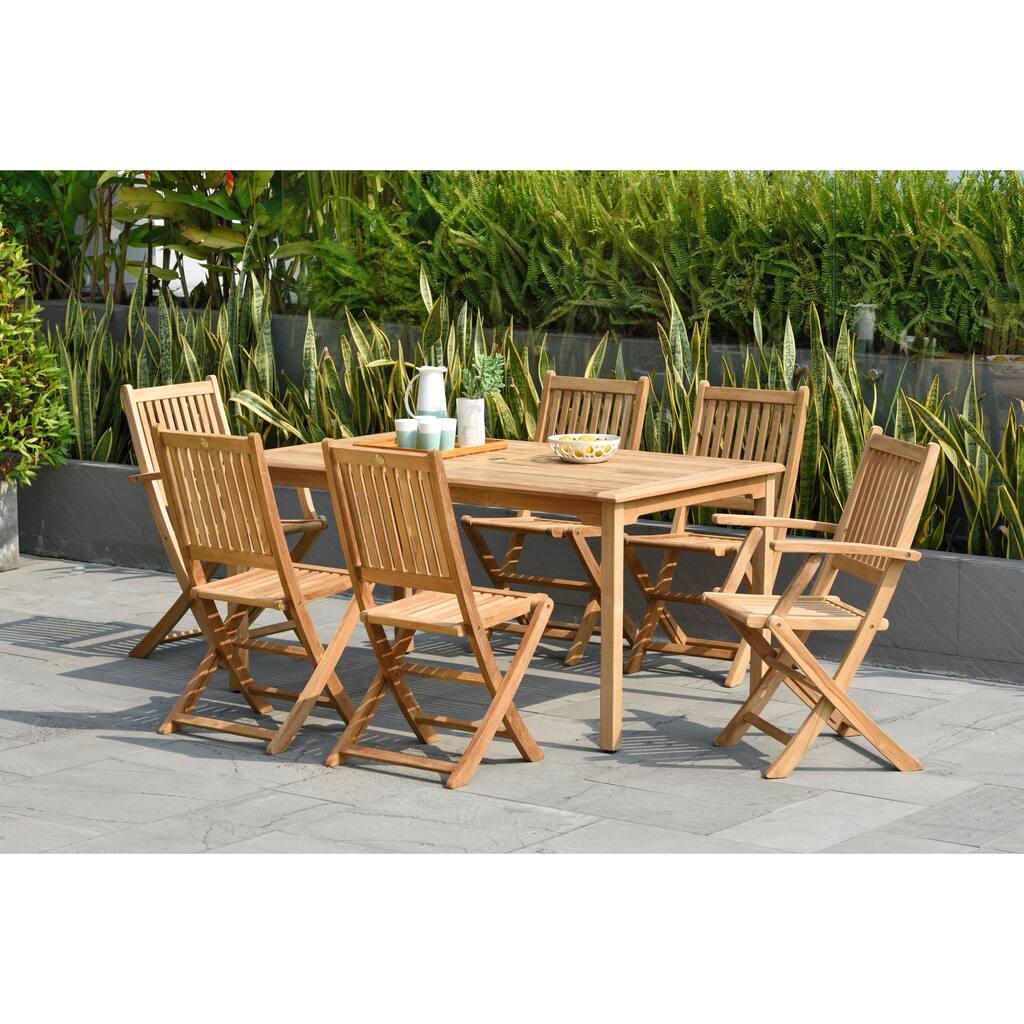 Amazonia Augusta Teak 7-piece Rectangular Dining Set - 7 piece