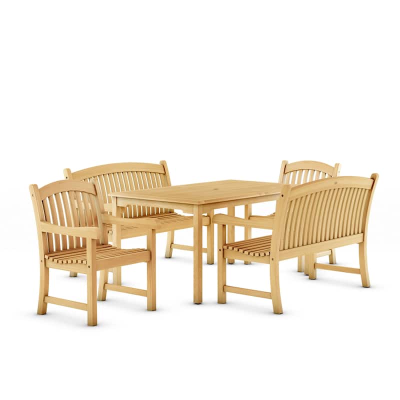 Amazonia Hartford 5-piece Teak Rectangular Dining Set - 5 Piece