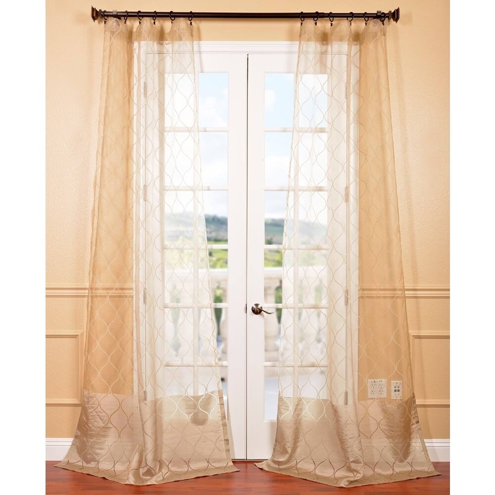 Exclusive Fabrics Signature Palazzo 96-inch Banded Sheer Curtain (1 Panel) - 50 x 96