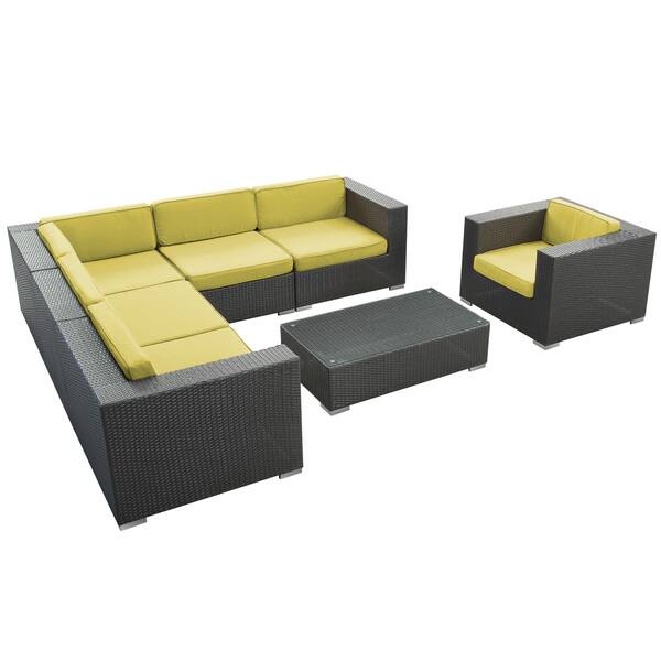 Shop Corona Outdoor Patio Espresso 7 Piece Sectional Sofa Set Overstock 6468059