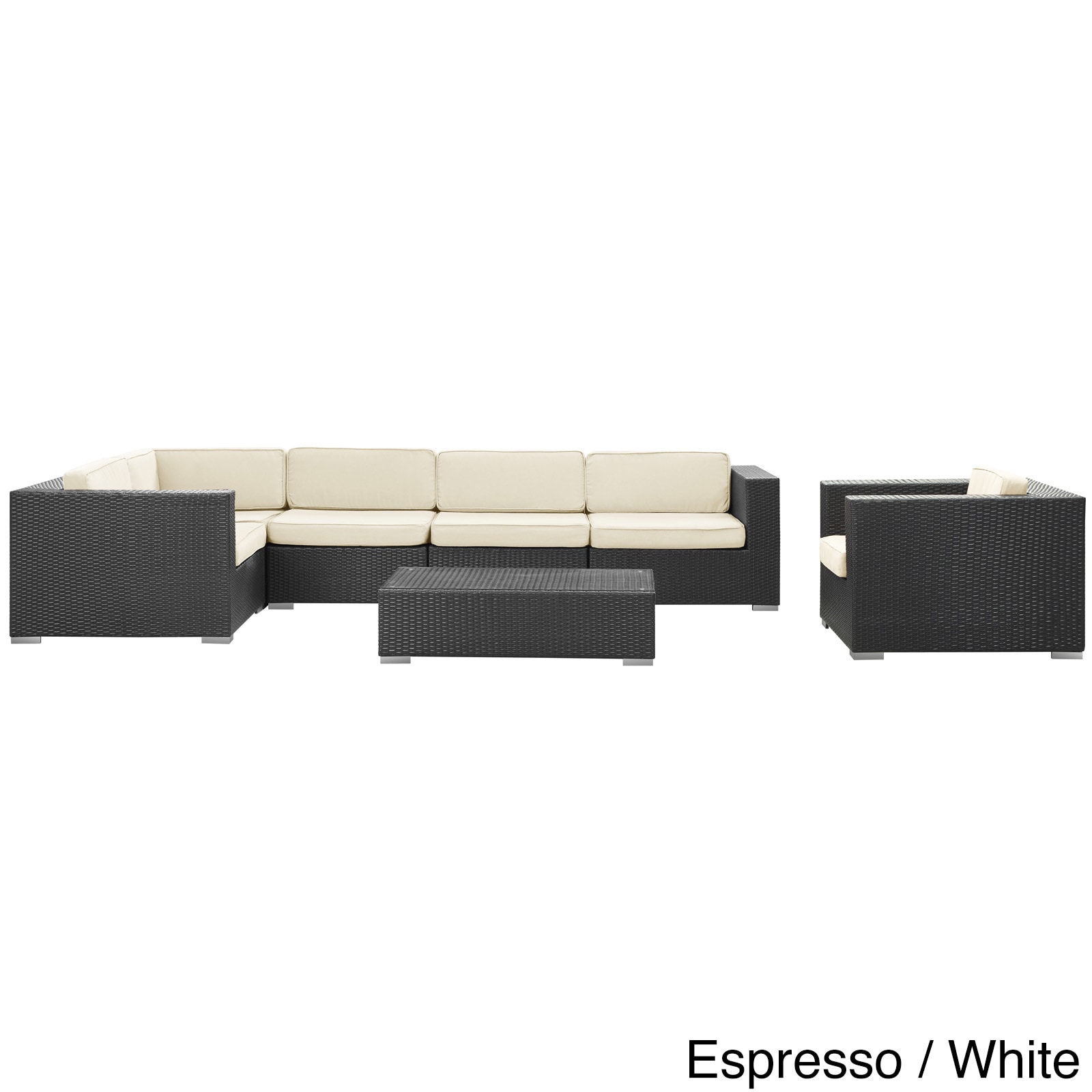 Corona Outdoor Patio Espresso 7 piece Sectional Sofa Set