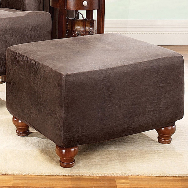 Sure Fit Brown Stretch T Cushion 2 piece Chair Slipcover