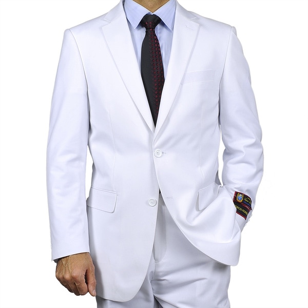 Men's White Two-button Suit - Free Shipping Today - Overstock.com ...