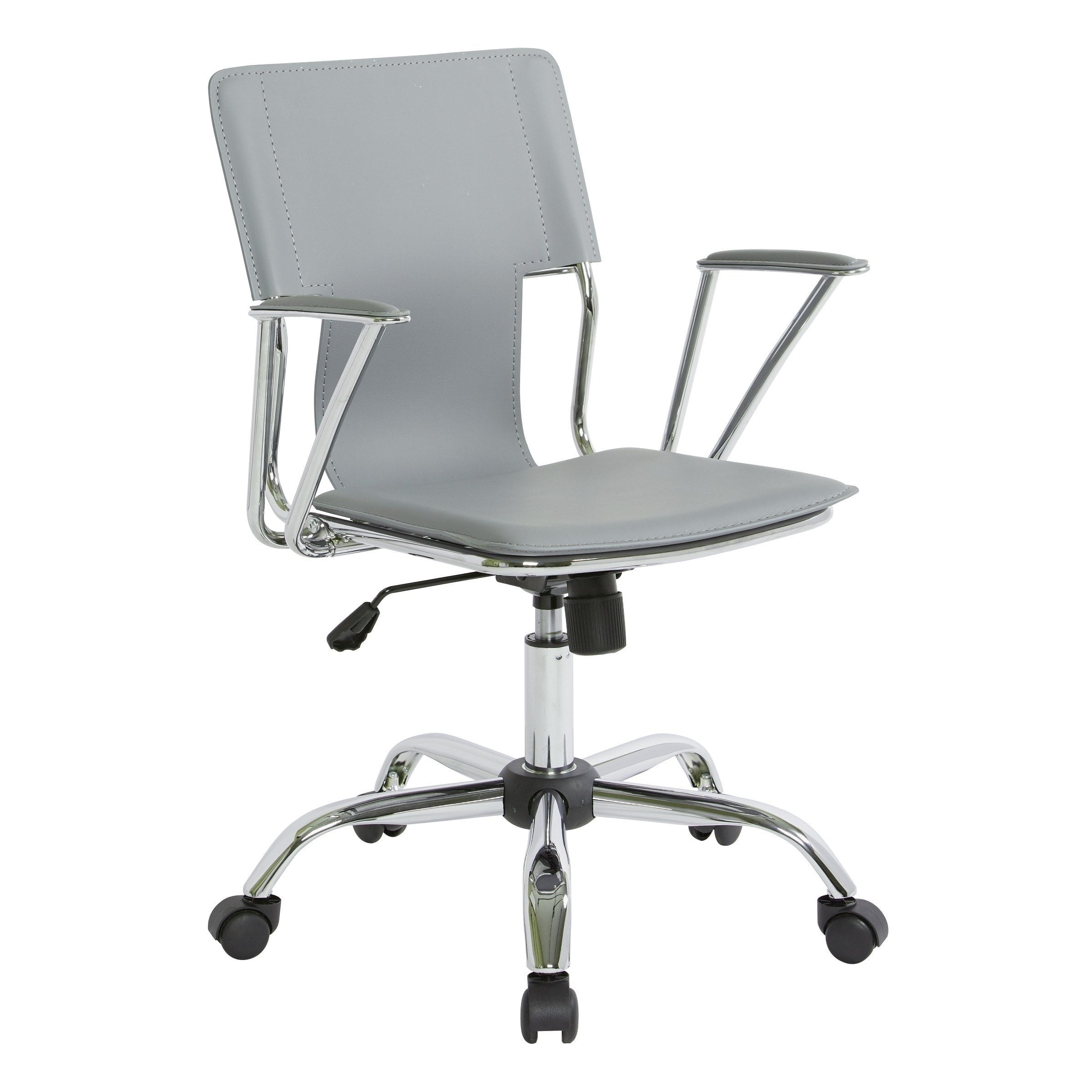 Office Star Dorado Office Chair With Fixed Padded Arms And Chrome Finish