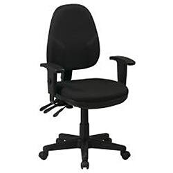 Dual Function Ergonomic Chair with Adjustable Back Height - Black