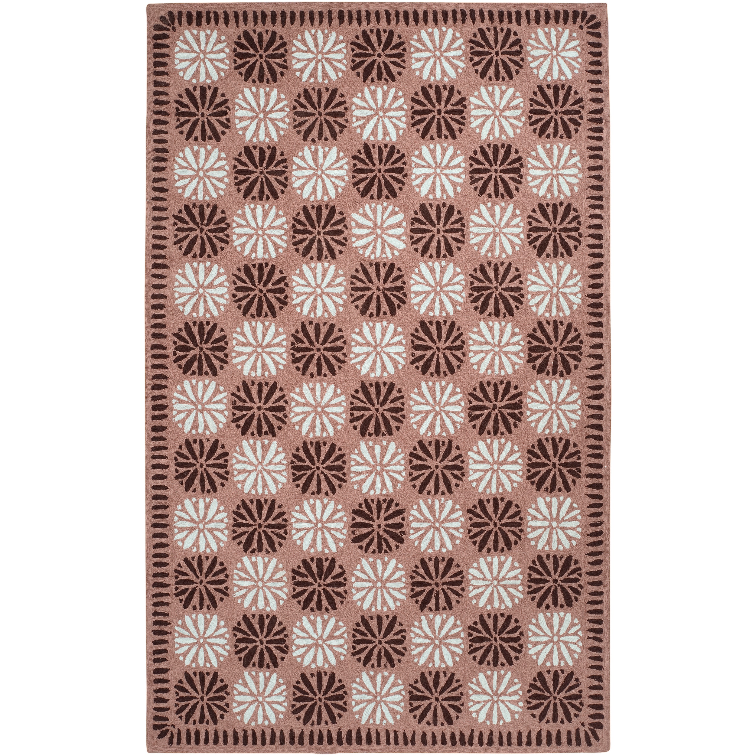 Country Living Hand hooked Brown Iso Medallion Pattern Wool Rug (5 X 8)