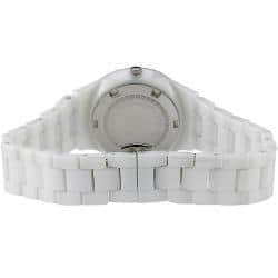 Akribos XXIV Women's Slim Ceramic Quartz White Watch