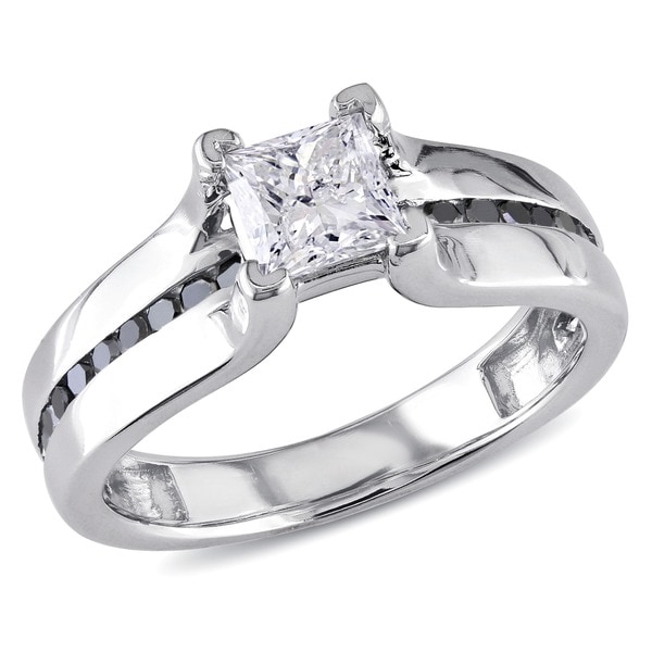 Shop Miadora Signature Collection 14k White Gold 1ct TDW Black and ...