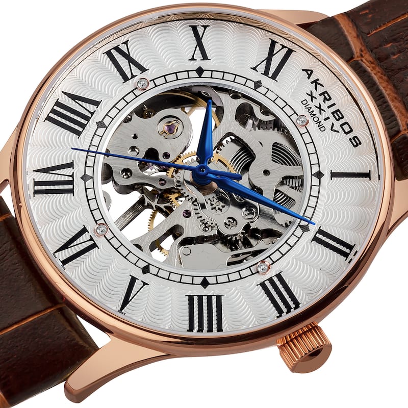 Akribos XXIV Slim Men's Mechanical Rose-Tone Watch