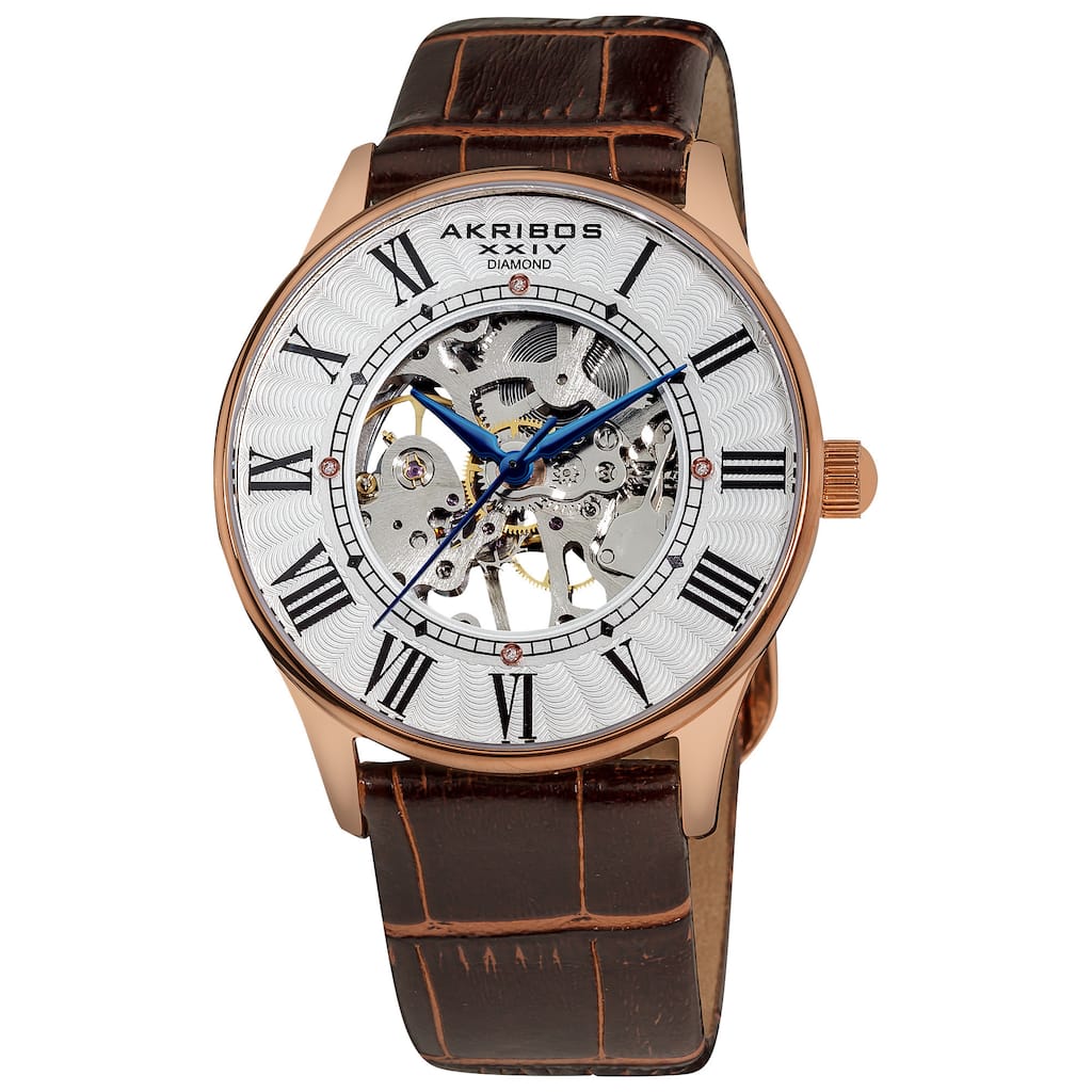 Akribos XXIV Slim Men's Mechanical Rose-Tone Watch