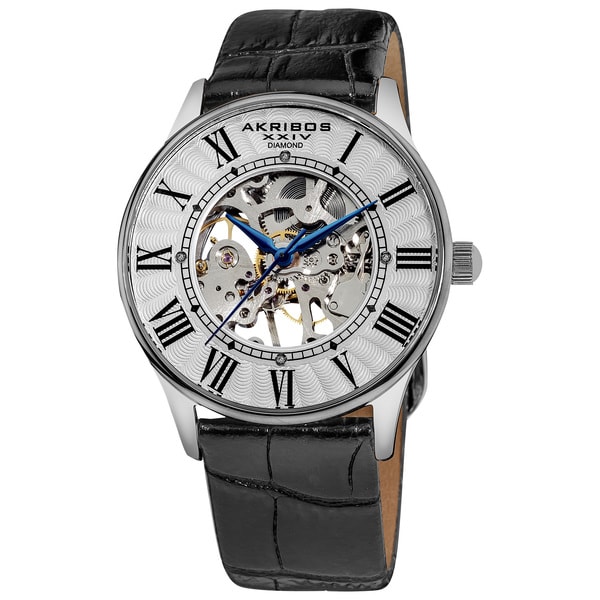 Akribos XXIV Slim Men's White Dial Mechanical Watch Akribos XXIV Men's Akribos XXIV Watches