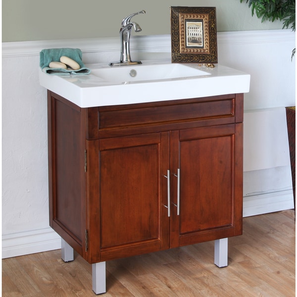 Walnut 31 5 Inch Birch Wood Single Bathroom Vanity And Sink Walnut 31 5 Inch Birch Wood Single Bathroom Vanity And Sink