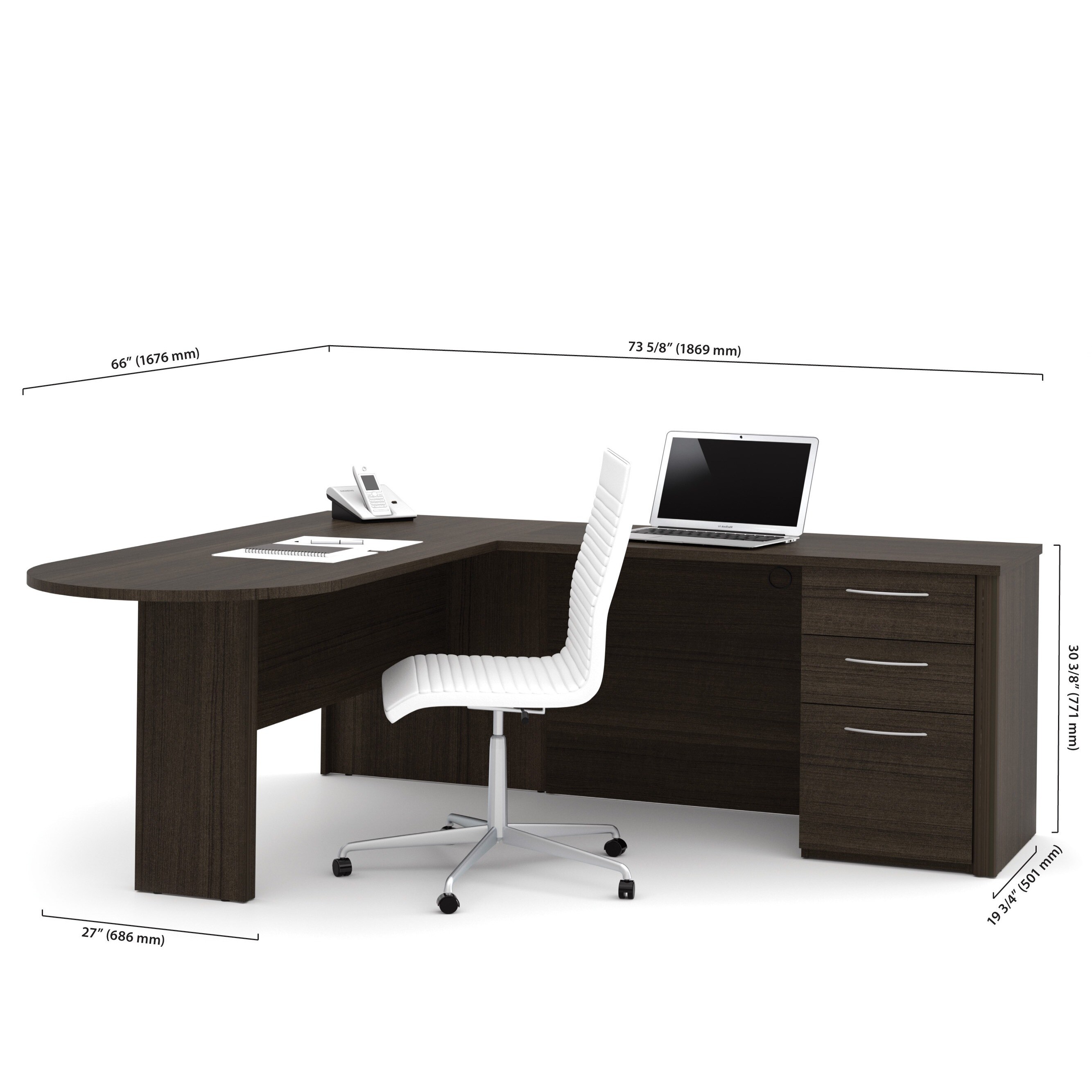 Shop Bestar Embassy L Shaped Workstation Desk Overstock 6470925