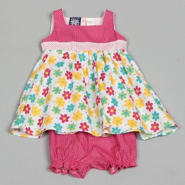 So La Vita Infant Girl's Flowers and Polka Dot Dress Girls' Dresses