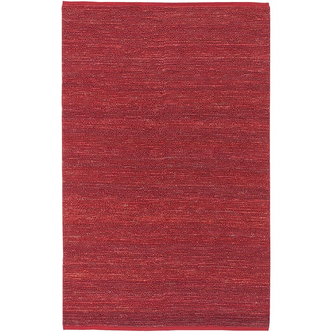Hand woven Red Espo Natural Fiber Jute Rug (9 X 13)