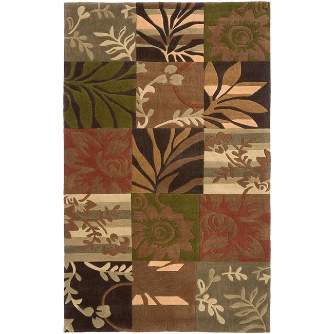 Hand tufted Green Malk Rug (3 6 X 5 6)