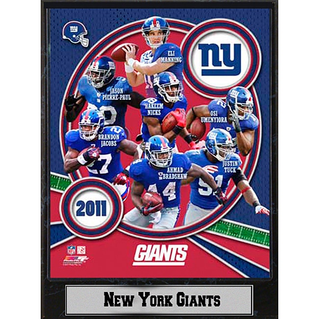 2011 New York Giants 9 X 12 Team Plaque