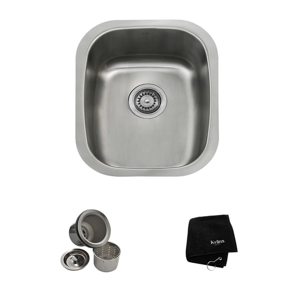 Kraus 18  inch Undermount Single Bowl Steel Kitchen Sink