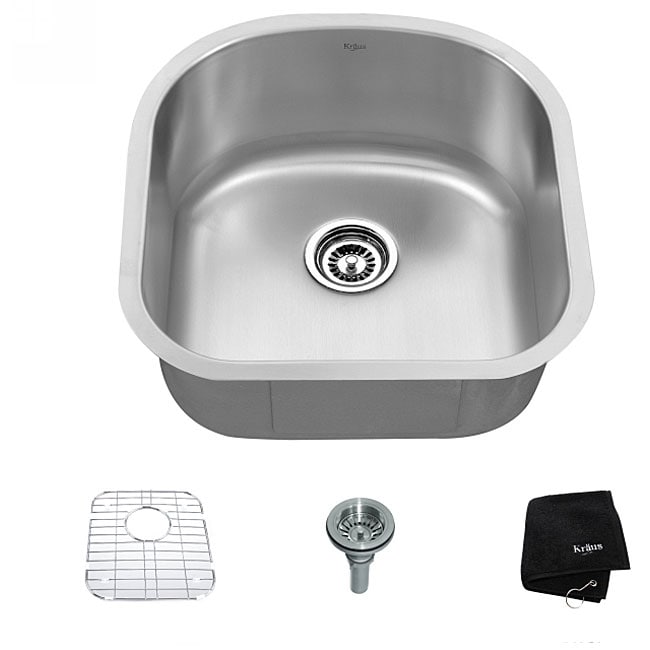 Kraus 20 inch Undermount Single Bowl Steel Kitchen Sink